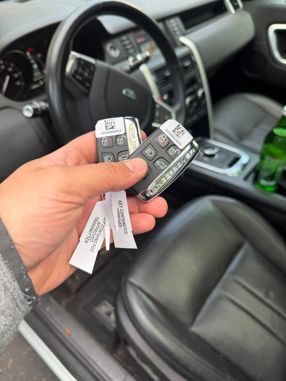 Replacement Range Rover smart keys in a customer's vehicle